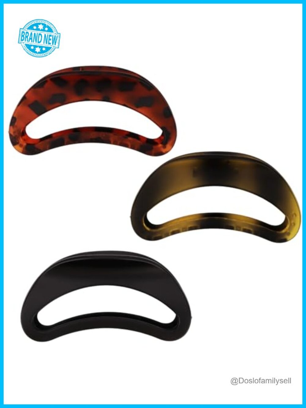 Large French Hair Clips 3PCS Strong Hold Tortoise Claw Clips Thick Hair
